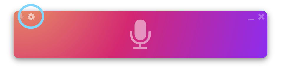 Klik op het tandwielicoon om instellingen te openen